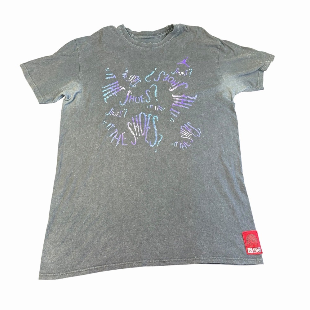 Nike 'Is It The‎ Shoes?' Graphic Tee Washed Black 1985 Patch